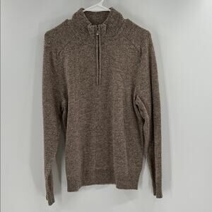 J. Crew Men's Supersoft lambswool-blend half-zip sweater - Brown Heather - S